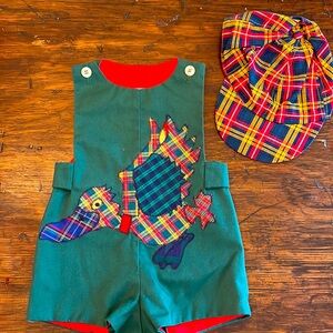 Vintage duck romper and hat